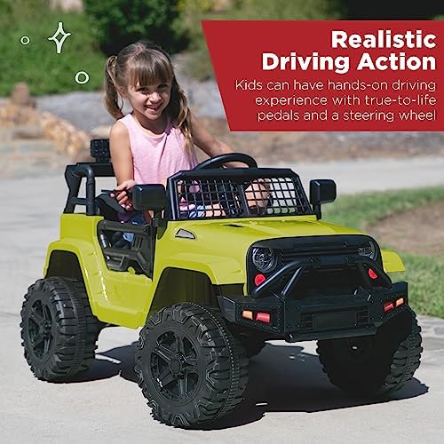 Best Choice Products 12V Kids Ride On Truck Car w/Parent Remote Control  Spring Suspension  LED Lights  AUX Port   Red