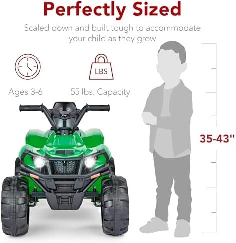 Best Choice Products 12V Kids Ride On Electric ATV  4 Wheeler Quad Car Toy w/Bluetooth Audio  2 4mph Max Speed  Treaded Tires  LED Headlights  Radio   Red