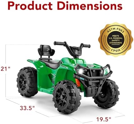 Best Choice Products 12V Kids Ride On Electric ATV  4 Wheeler Quad Car Toy w/Bluetooth Audio  2 4mph Max Speed  Treaded Tires  LED Headlights  Radio   Red