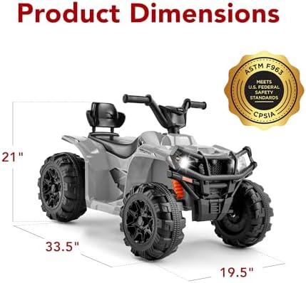 Best Choice Products 12V Kids Ride On Electric ATV  4 Wheeler Quad Car Toy w/Bluetooth Audio  2 4mph Max Speed  Treaded Tires  LED Headlights  Radio   Red