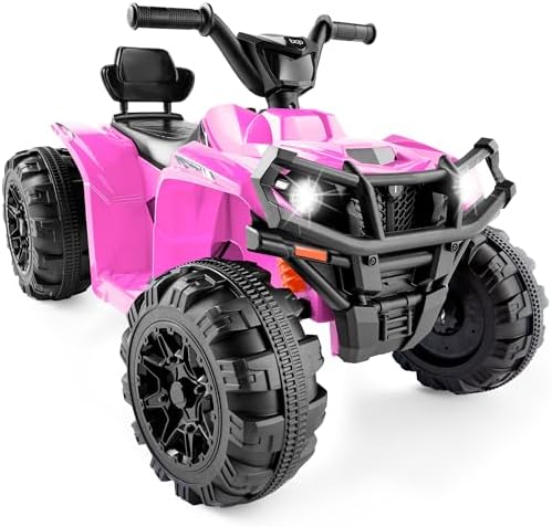 Best Choice Products 12V Kids Ride On Electric ATV  4 Wheeler Quad Car Toy w/Bluetooth Audio  2 4mph Max Speed  Treaded Tires  LED Headlights  Radio   Red