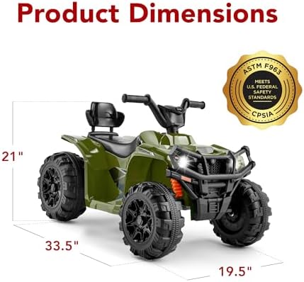 Best Choice Products 12V Kids Ride On Electric ATV  4 Wheeler Quad Car Toy w/Bluetooth Audio  2 4mph Max Speed  Treaded Tires  LED Headlights  Radio   Red