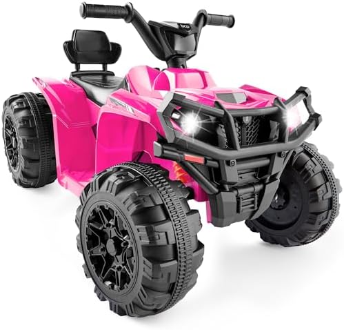 Best Choice Products 12V Kids Ride On Electric ATV  4 Wheeler Quad Car Toy w/Bluetooth Audio  2 4mph Max Speed  Treaded Tires  LED Headlights  Radio   Red