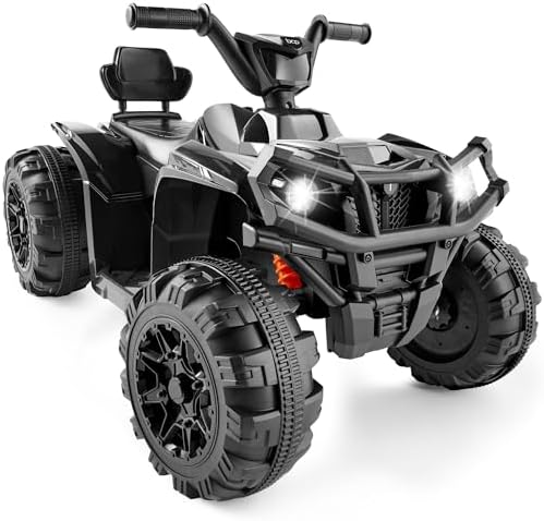 Best Choice Products 12V Kids Ride On Electric ATV  4 Wheeler Quad Car Toy w/Bluetooth Audio  2 4mph Max Speed  Treaded Tires  LED Headlights  Radio   Red