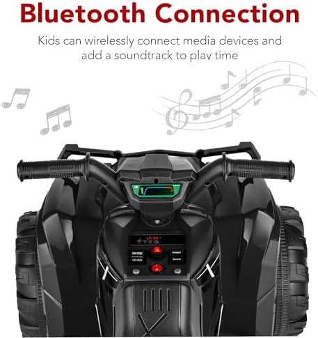 Best Choice Products 12V Kids Ride On Electric ATV  4 Wheeler Quad Car Toy w/Bluetooth Audio  2 4mph Max Speed  Treaded Tires  LED Headlights  Radio   Red