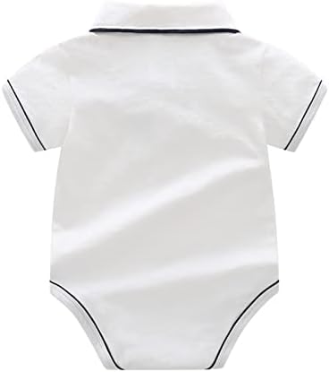 Betadog Newborn Baby Boys Bow Short Sleeve Outsie Bodysuit Jumpsuit Baby Boys Bodysuit Soft Cotton Romper