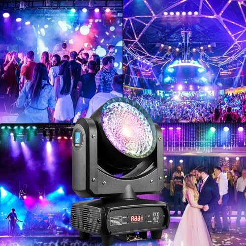Big Dipper 120W Moving Par Light  RGBW Moving Head Light for Stage  DJ Light with Sound Activated DMX512 Control and Auto Mode for Event Party Bars Gigs Wedding and Theaters