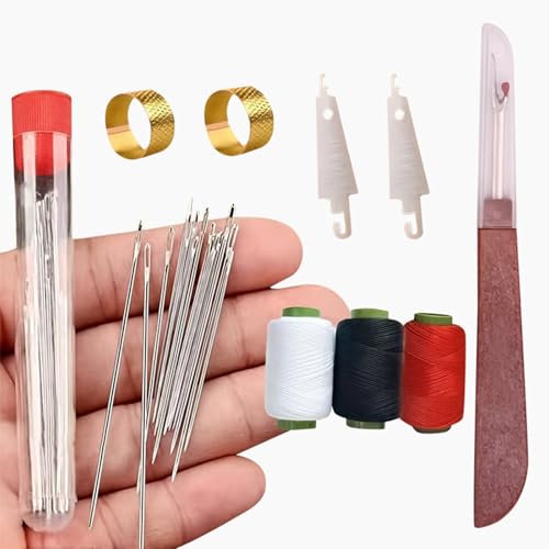 Big Eye Steel Sewing Needles Kit  34PCS Stainless Steel Sewing Needle Kit  Stainless Steel Hand Sewing Needles  Portable DIY Hand Made Craft Set for Handcraft Lovers