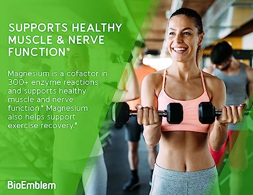 BioEmblem Triple Magnesium Complex   300mg of Magnesium Glycinate  Malate  & Citrate for Muscles  Nerves  & Energy   High Absorption   Vegan  Non GMO   90 Capsules