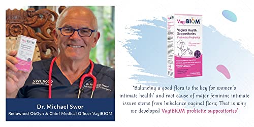 Biom Vaginal Probiotic Suppository  Natural Vaginal pH and Odor Control Regimen; Balance and Nourishes Vaginal Microbiome; No Parabens  Fragrance Free  30 