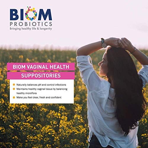 Biom Vaginal Probiotic Suppository  Natural Vaginal pH and Odor Control Regimen; Balance and Nourishes Vaginal Microbiome; No Parabens  Fragrance Free  30 