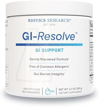 Biotics Research GI Resolve  Advanced L Glutamine Powder Formula for Gut Lining Support & Healing   Optimal Gastrointestinal Function   Premium 7 Ingredient with Zinc Carnosine & Botanicals  6 7oz