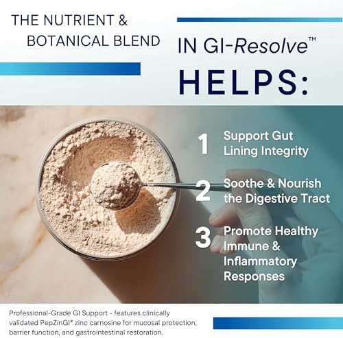 Biotics Research GI Resolve  Advanced L Glutamine Powder Formula for Gut Lining Support & Healing   Optimal Gastrointestinal Function   Premium 7 Ingredient with Zinc Carnosine & Botanicals  6 7oz