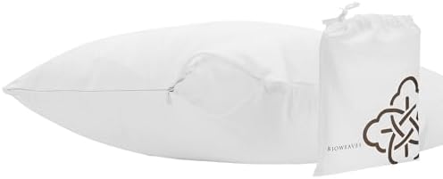 Bioweaves 100  Organic Cotton Breathable Pillow Protectors GOTS Certified with Zipped Closure   Standard  20 x 26 inches  2 Pack