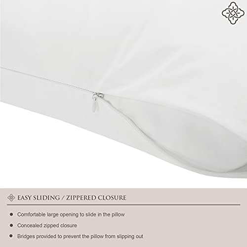 Bioweaves 100  Organic Cotton Breathable Pillow Protectors GOTS Certified with Zipped Closure   Standard  20 x 26 inches  2 Pack