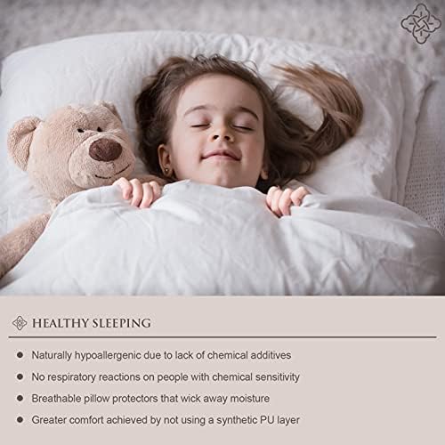 Bioweaves 100  Organic Cotton Breathable Pillow Protectors GOTS Certified with Zipped Closure   Standard  20 x 26 inches  2 Pack