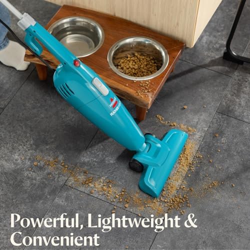 Bissell 2033 Featherweight Stick Lightweight Bagless Vacuum and Electric Broom with Crevice Tool for Hard Floors and Carpets  Blue