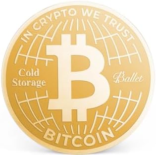 Bitcoin Cold Storage Coin   Ballet 24K Gold Plated Physical BTC Wallet  No Electronics  No Seed Phrase  No PIN or Password  Works with Ballet Crypto App