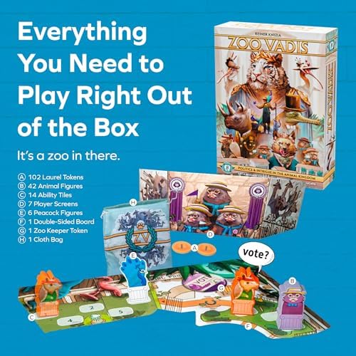 Bitewing Games Zoo Vadis Board Game   Strategic Animal Negotiation Game for Families & Adults   20 40 Min Playtime  3 7 Players  Replayable Tabletop Party Strategy Game
