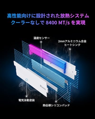 Biwin Black Opal DW100 DDR5 RGB RAM 32GB  16GBx2  8000MHz CL36 Computer Memory Intel XMP 3 0 AMD EXPO Compatible  White   DW100 32GB 8000 1R8 CW017