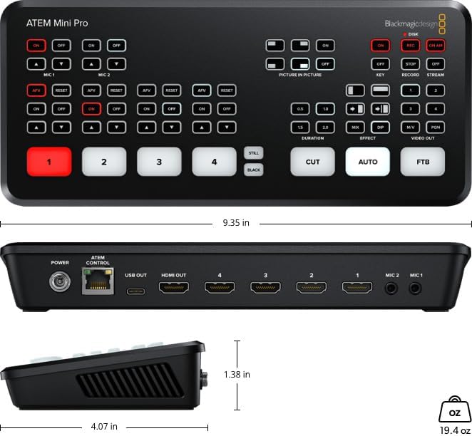 Blackmagic Design ATEM Mini Pro HDMI Live Stream Switcher  SWATEMMINIBPR 