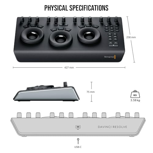 Micropanel Blackmagic Design DaVinci Resolve | Panel de control portátil de bajo perfil