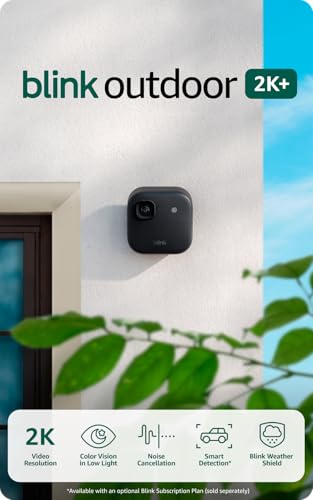 Blink Outdoor 2K   newest model    Wireless smart security camera  2K video resolution  enhanced audio  two year battery  Sync Module Core included   1 camera system  Black 