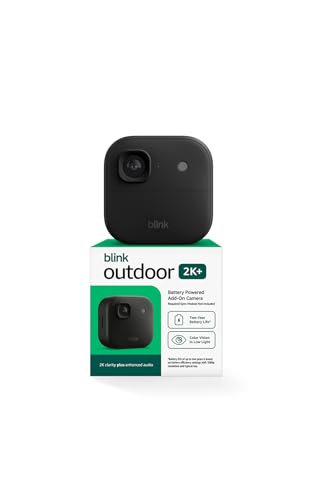 Blink Outdoor 2K   newest model    Wireless smart security camera  2K video resolution  enhanced audio  two year battery  Sync Module Core included   1 camera system  Black 
