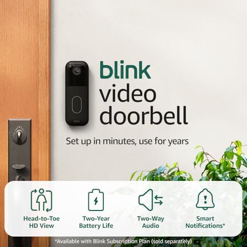 Blink Video Doorbell   Outdoor 4   Wireless smart security cameras  head to toe HD view  two year battery life  Sync Module Core included   1 camera system   Video Doorbell