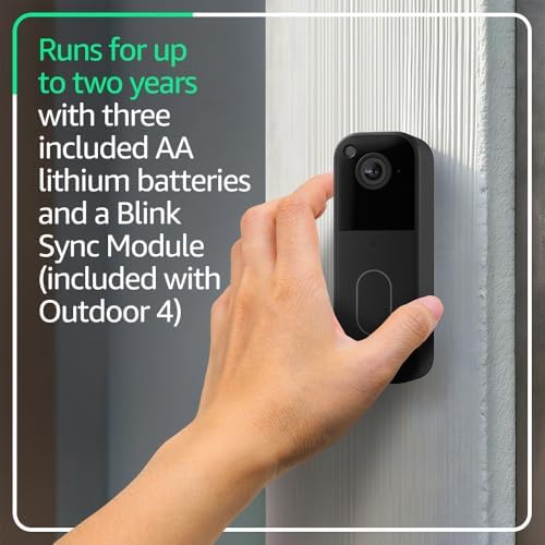 Blink Video Doorbell   Outdoor 4   Wireless smart security cameras  head to toe HD view  two year battery life  Sync Module Core included   1 camera system   Video Doorbell