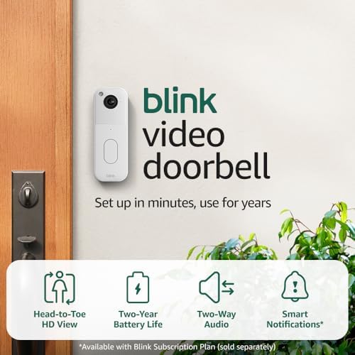 Blink Video Doorbell   Outdoor 4   Wireless smart security cameras  head to toe HD view  two year battery life  Sync Module Core included   1 camera system   Video Doorbell