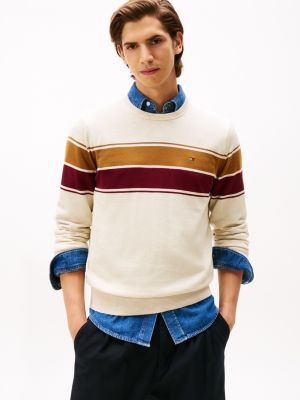 Block Stripe Crewneck Sweater