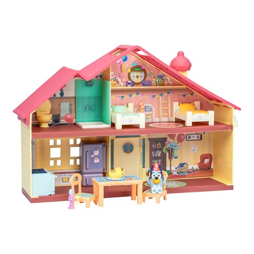 Bluey Celebration Home Playset  Portable Birthday Party Toy House with 11 Removable Accessories and 2 5  Figure  House Toys for Kids of Ages 3 