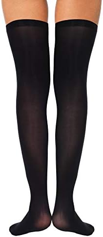 Boao 4 Pairs Womens Silk Thigh High Stockings Nylon Socks for Women Halloween Cosplay Costume Party Tights Accessory