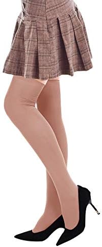 Boao 4 Pairs Womens Silk Thigh High Stockings Nylon Socks for Women Halloween Cosplay Costume Party Tights Accessory