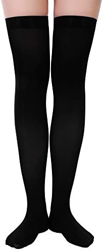 Boao 4 Pairs Womens Silk Thigh High Stockings Nylon Socks for Women Halloween Cosplay Costume Party Tights Accessory