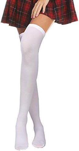 Boao 4 Pairs Womens Silk Thigh High Stockings Nylon Socks for Women Halloween Cosplay Costume Party Tights Accessory