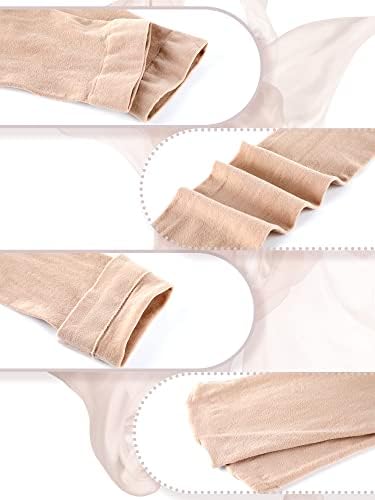 Boao 4 Pairs Womens Silk Thigh High Stockings Nylon Socks for Women Halloween Cosplay Costume Party Tights Accessory