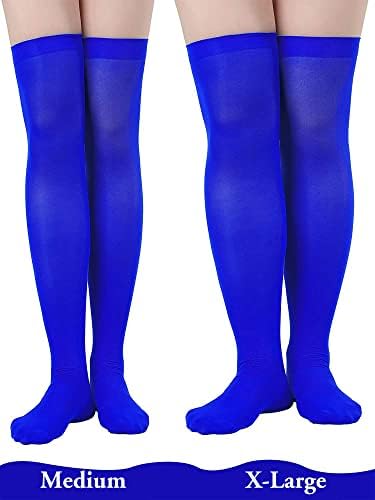 Boao 4 Pairs Womens Silk Thigh High Stockings Nylon Socks for Women Halloween Cosplay Costume Party Tights Accessory