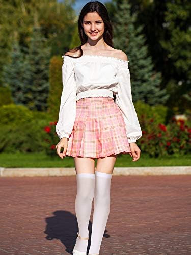 Boao 4 Pairs Womens Silk Thigh High Stockings Nylon Socks for Women Halloween Cosplay Costume Party Tights Accessory