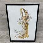 Bob Mackie Gold Barbie Doll 5405 Sequin Dress 1990 Display Case with Shipper