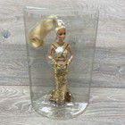 Bob Mackie Gold Barbie Doll 5405 Sequin Dress 1990 Display Case with Shipper