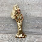 Bob Mackie Gold Barbie Doll 5405 Sequin Dress 1990 Display Case with Shipper