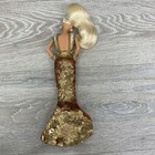 Bob Mackie Gold Barbie Doll 5405 Sequin Dress 1990 Display Case with Shipper