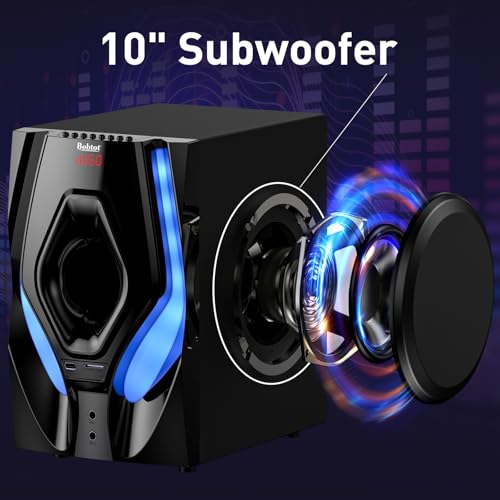 Bobtot Surround Sound Systems Home Theater System   1200 Watts Peak Power 10 Subwoofer 5 1/2 1 Wired Audio Stereo Speakers Strong Bass with HDMI ARC Optical AUX Bluetooth Input