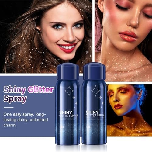 Spray de purpurina corporal, brillo corporal perfecto para festivales de música, escenario, maquillaje, cabello y rostro. 2.11 onzas