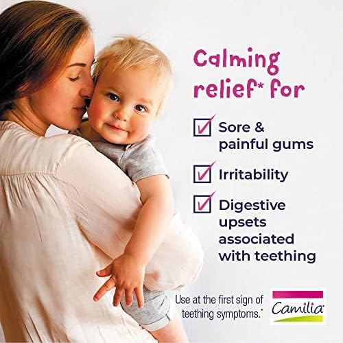 Boiron Camilia Teething Drops for Daytime and Nighttime Relief of Painful or Swollen Gums and Irritability in Babies   40 Liquid Droppers Bundled in 8 separate packs of 5
