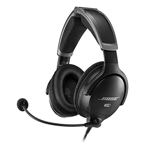 Bose A30 Aviation Headset with Bluetooth  Lightweight Comfortable Design  Adjustable ANR and Noise Cancelling  Dual Plug    Black