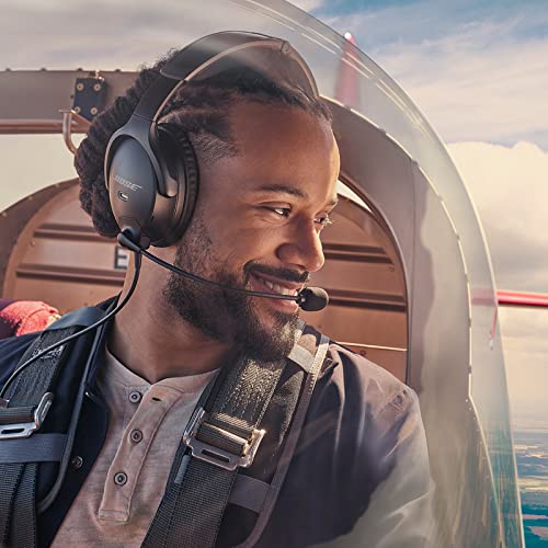 Bose A30 Aviation Headset with Bluetooth Lightweight Comfortable Design Adjustable ANR and Noise Cancelling Dual Plug Black