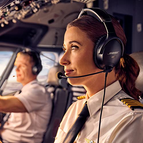 Bose A30 Aviation Headset with Bluetooth Lightweight Comfortable Design Adjustable ANR and Noise Cancelling Dual Plug Black